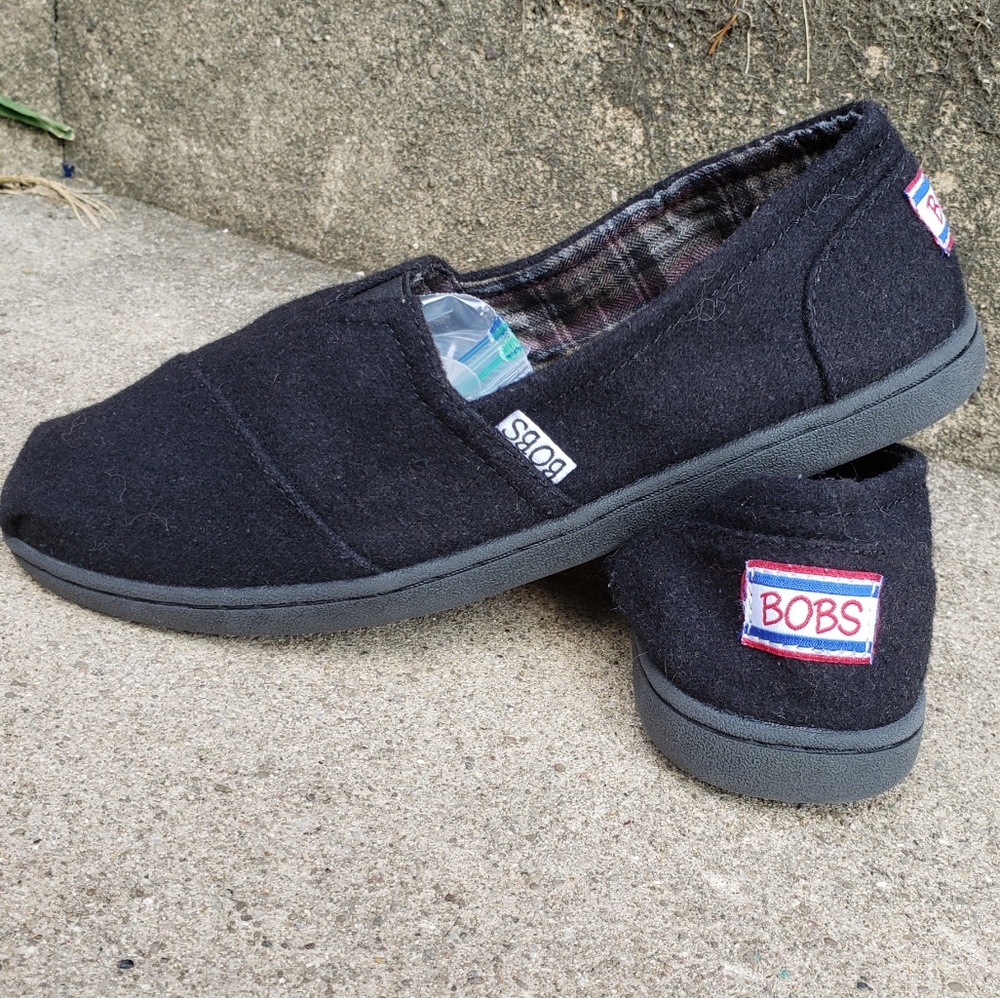 Black wool Bob's with Comfort sole